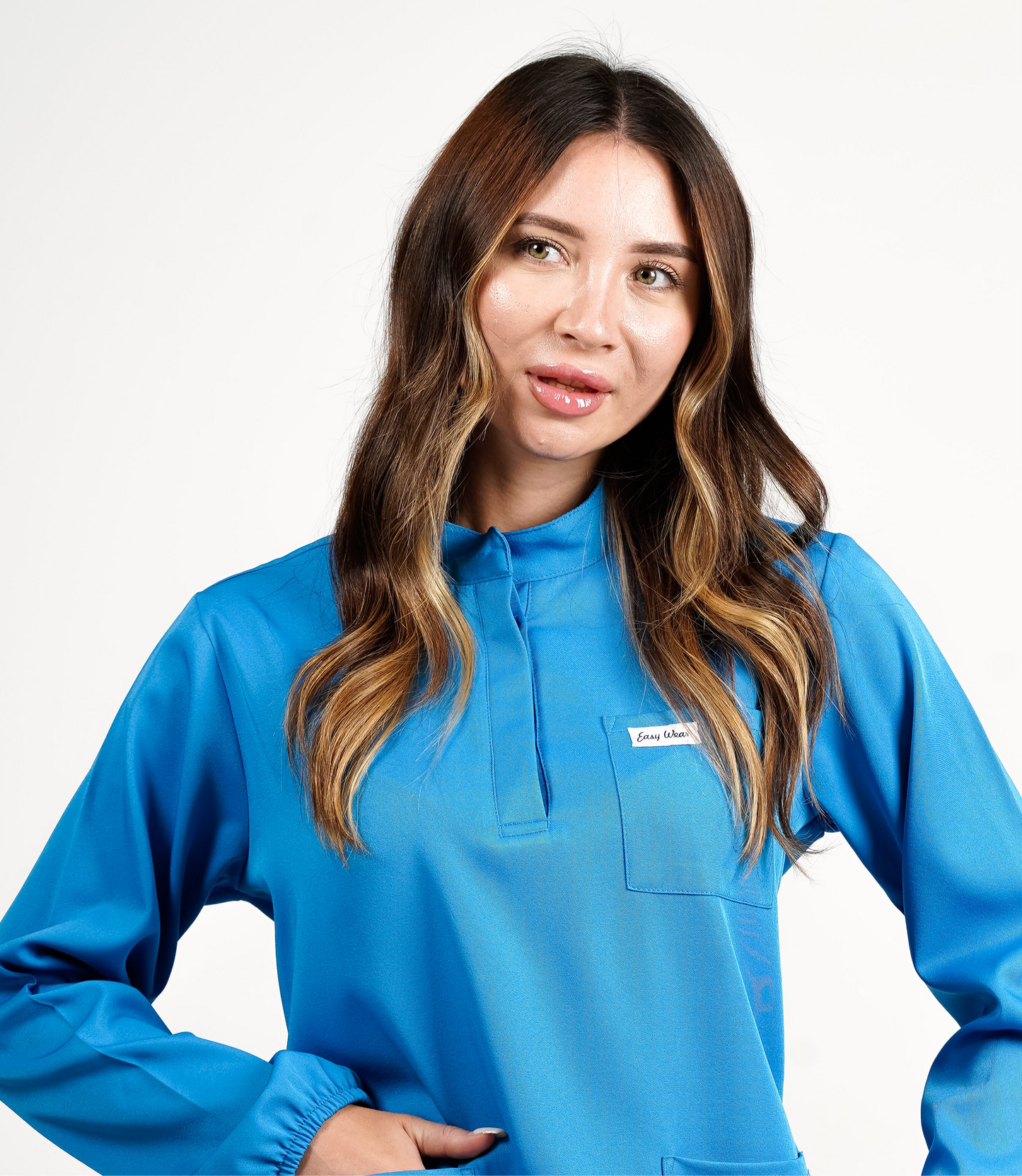 Oslo - Turquoise Col Officier avec Manche