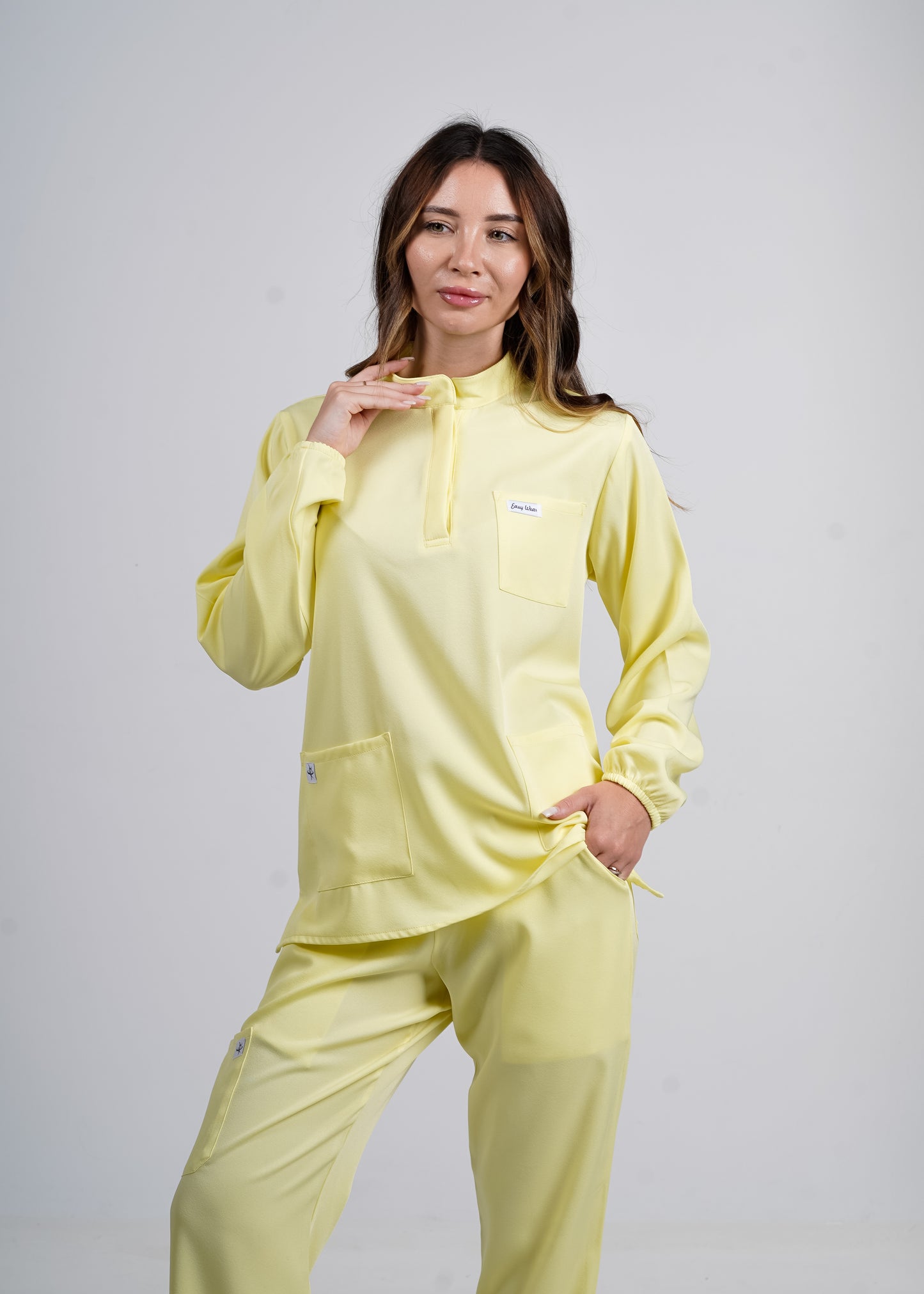 Capri - Jaune Col Officier avec Manche