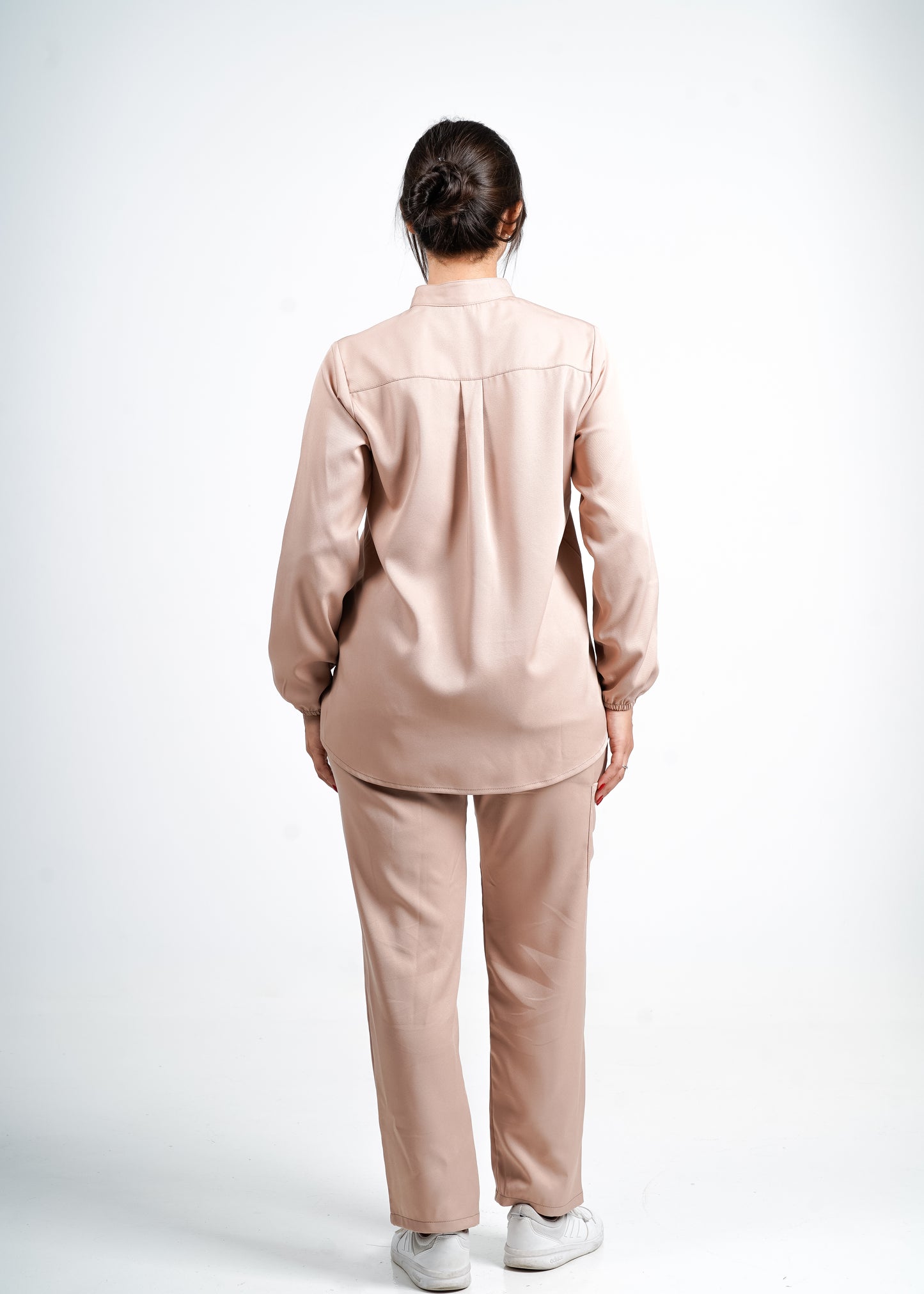Doha - Beige Col Officier avec Manche