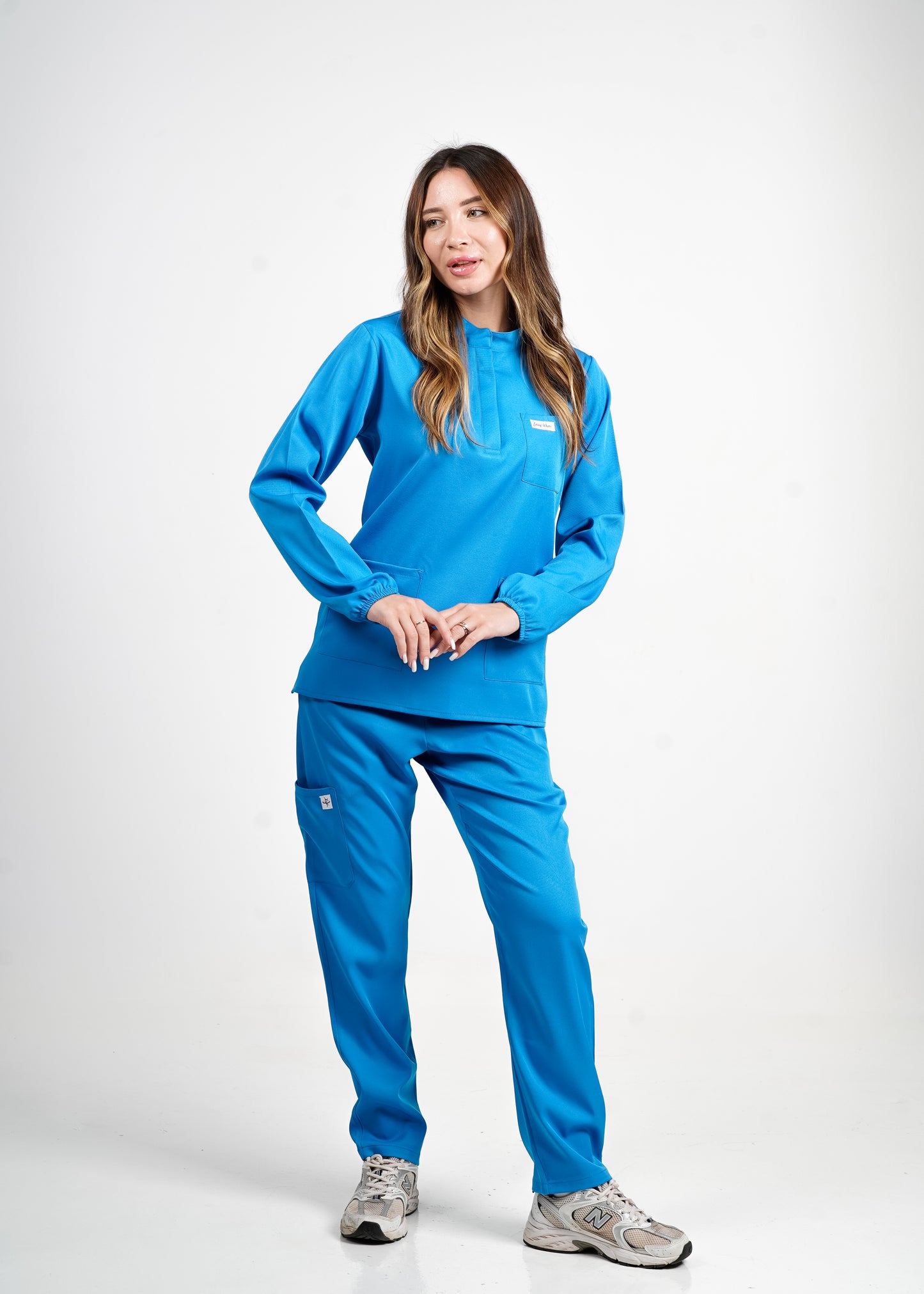 Oslo - Turquoise Col Officier avec Manche