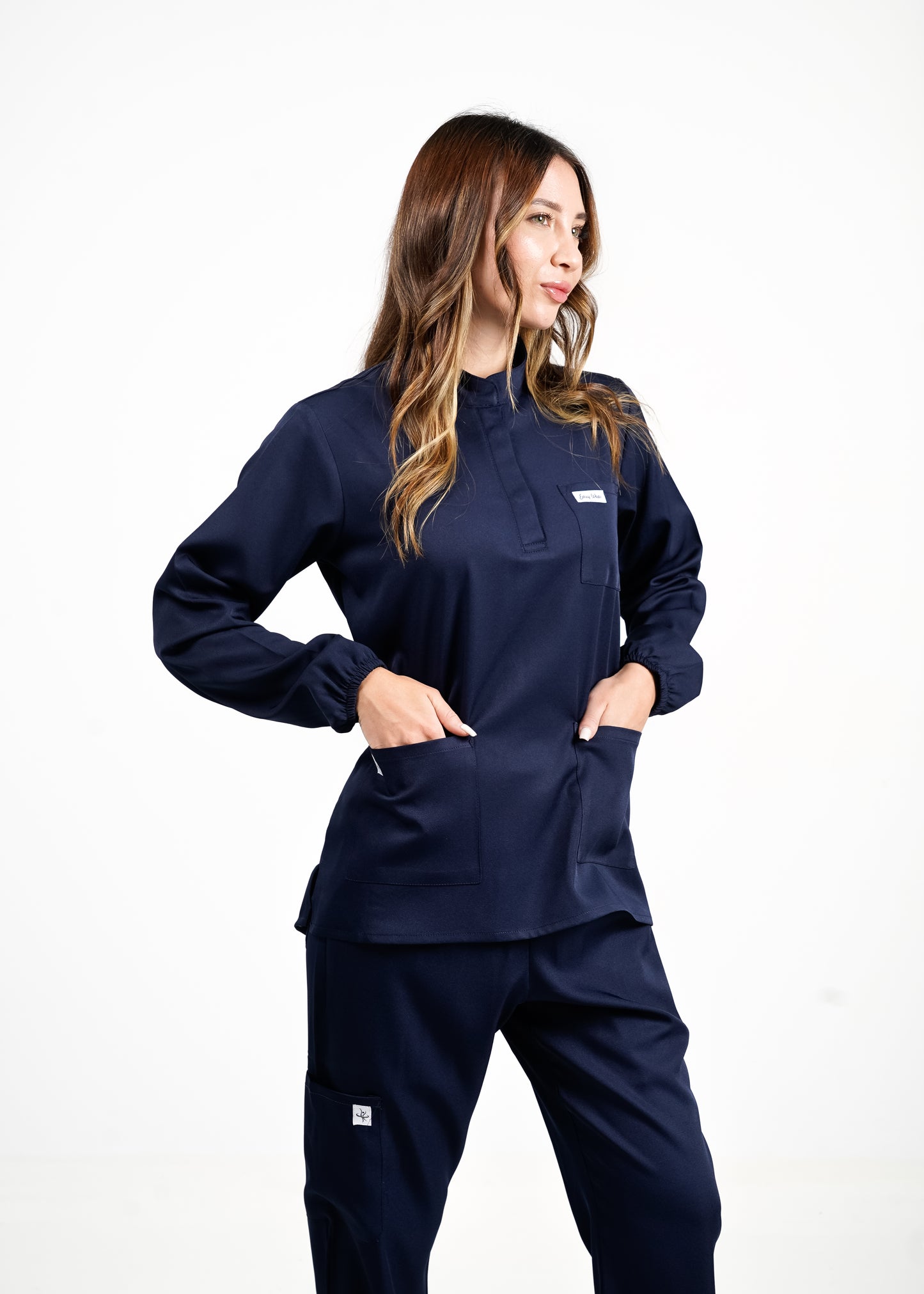 New York - Bleu Marine Col Officier avec Manche