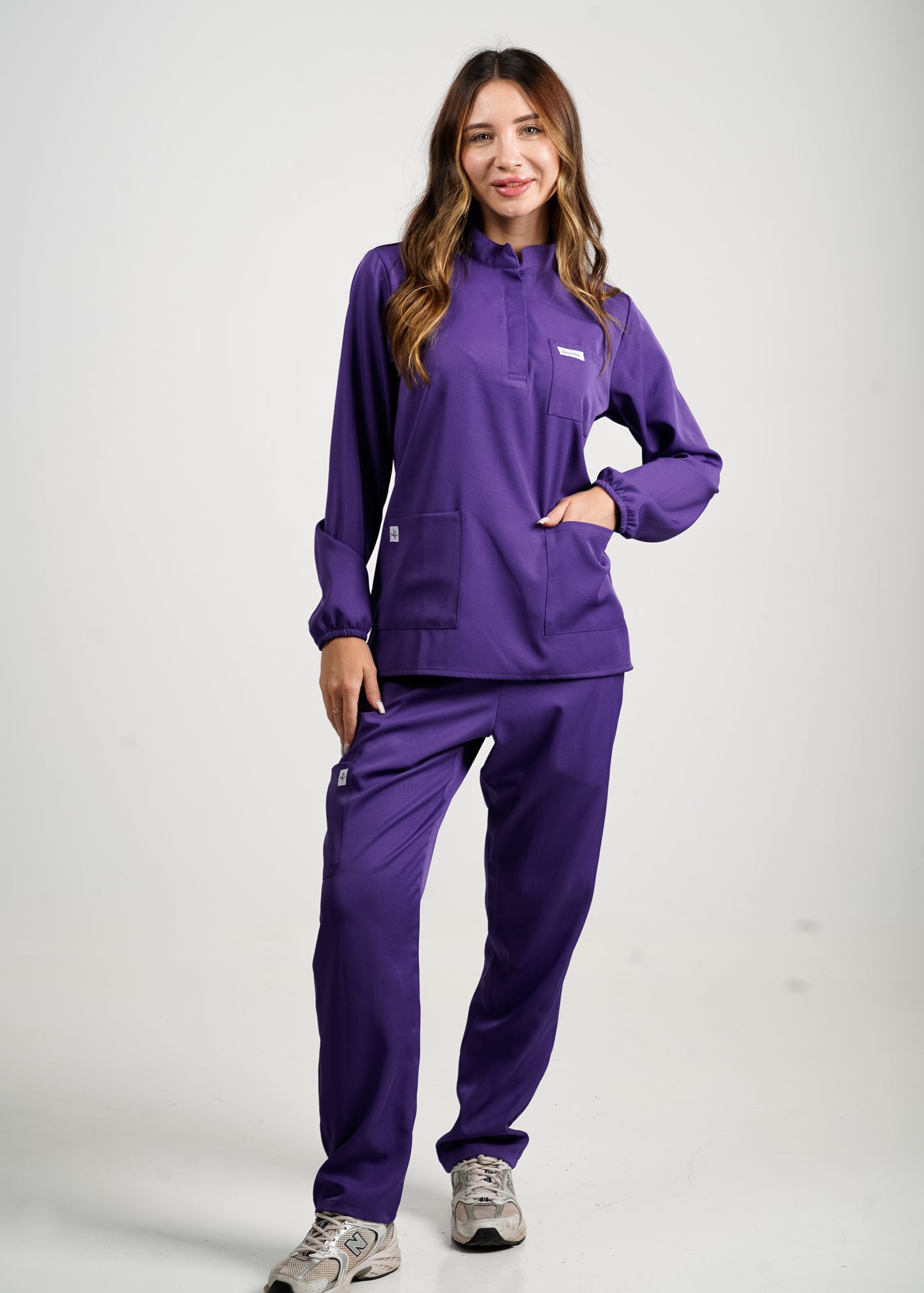 Miami - Mauve Bleu Col Officier avec Manche