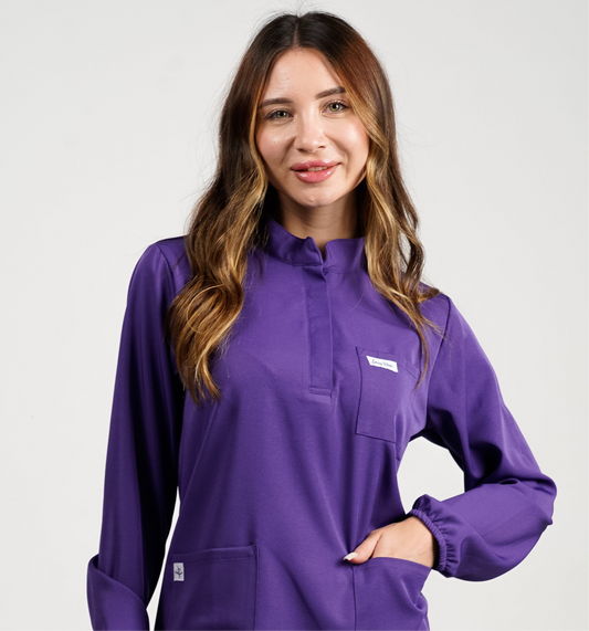 Miami - Mauve Bleu Col Officier avec Manche