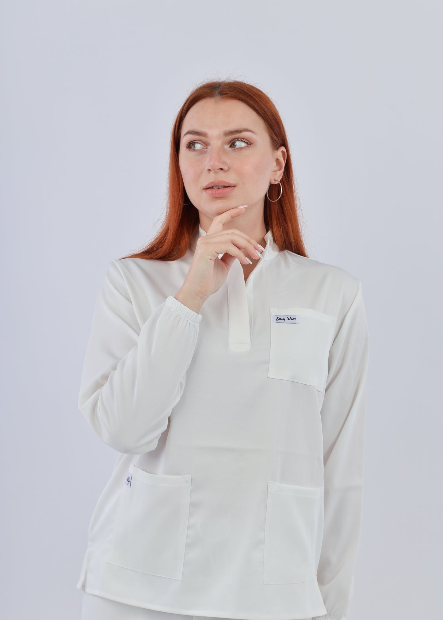 ALABAMA SCRUBS - COL OFFICIER AVEC MANCHE WHITE