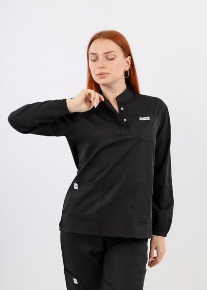 FLORIDA SCRUBS - COL OFFICIER AVEC MANCHE BLACK