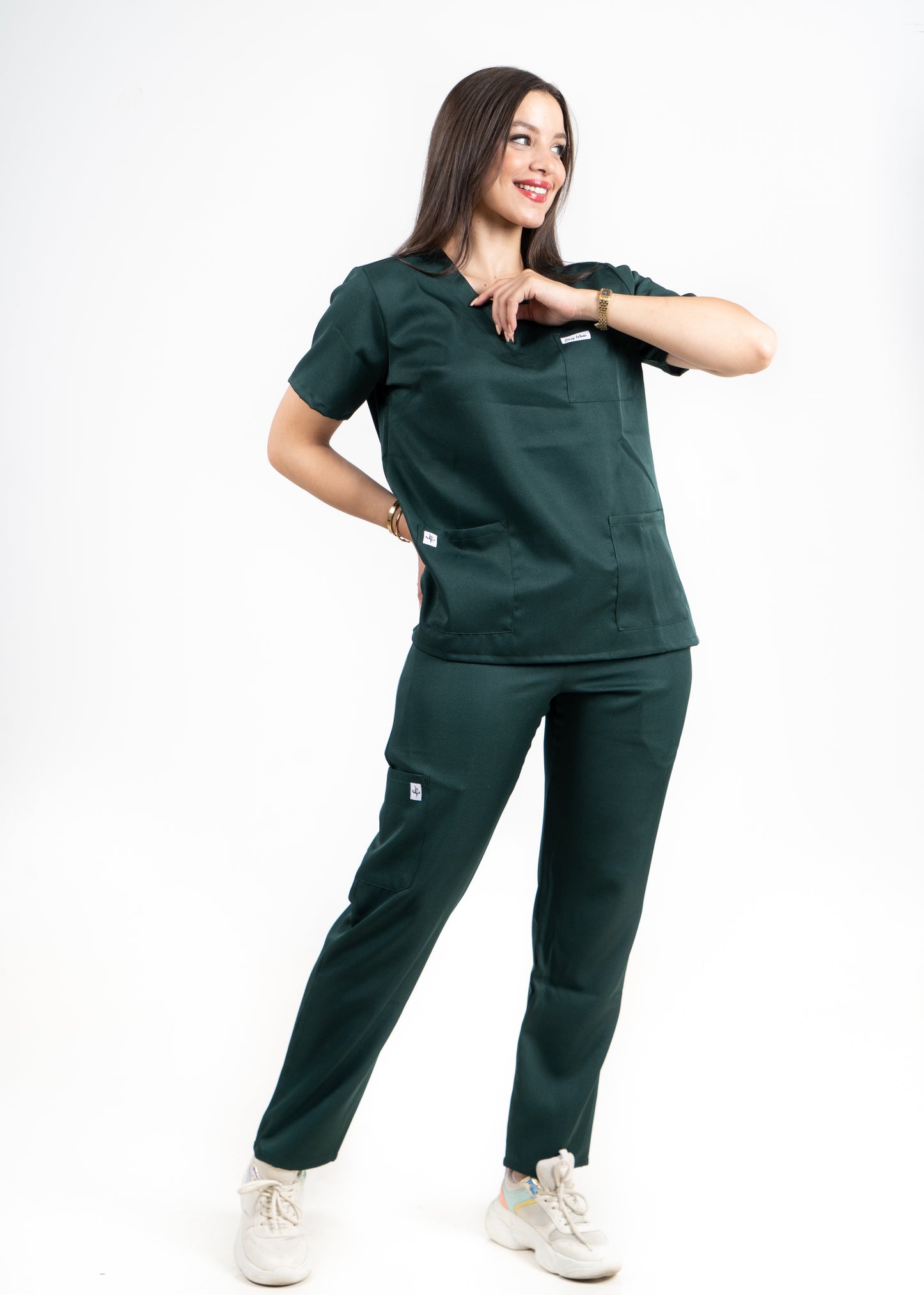 Forest Green Scrubs - Col Tunisien