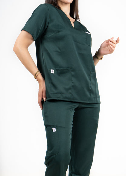 Forest Green Scrubs - Col Tunisien