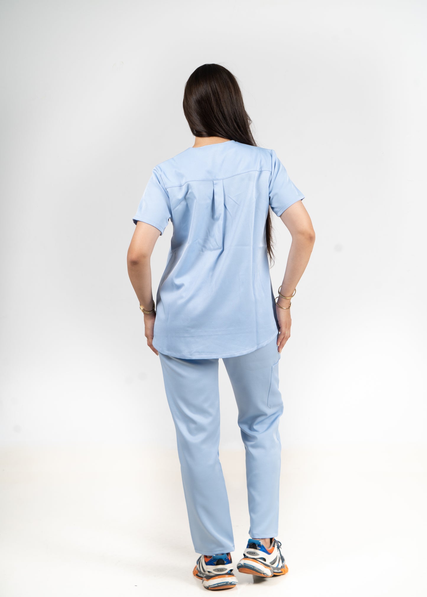 Bleu Ciel Scrubs - Col Tunisien