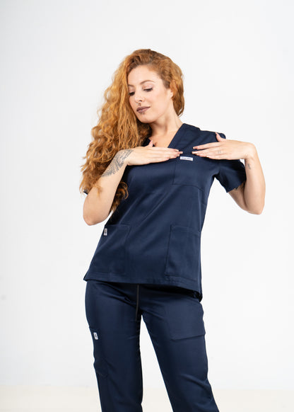 NEW YORK SCRUBS - COL V NAVY BLUE