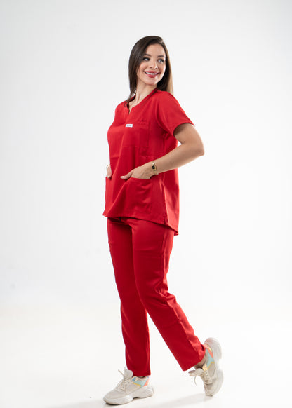 MARRAKECH ROUGE SCRUBS - Col Tunisien