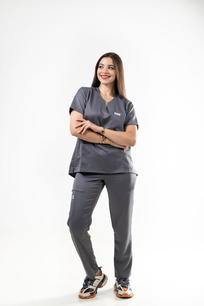 Oslo Gris Scrubs - Col Tunisien