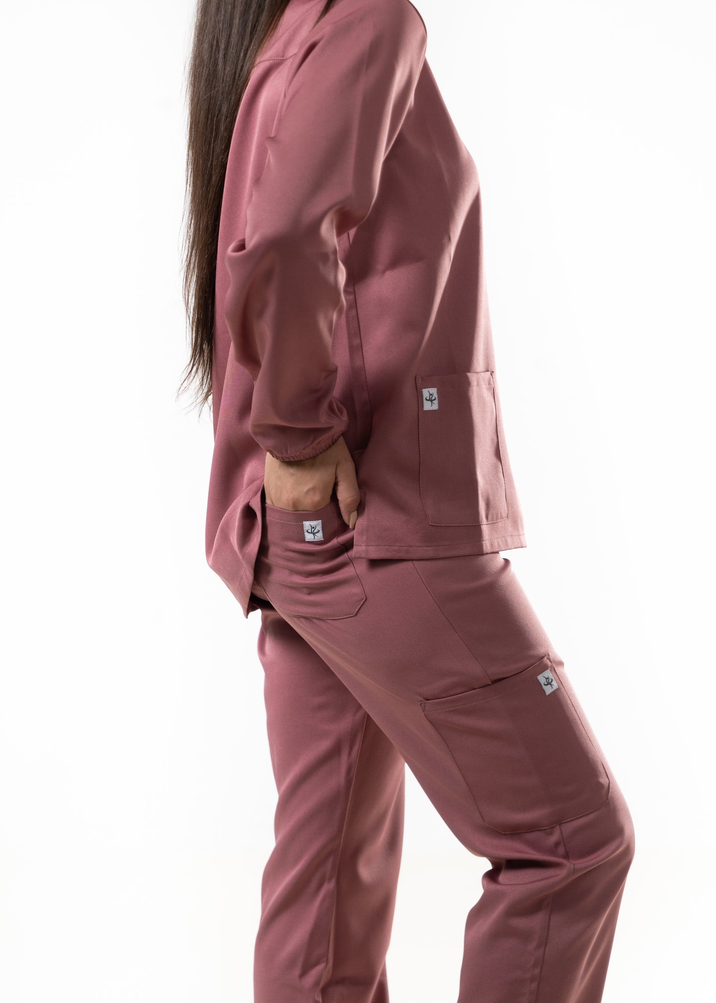 Pink Nude Scrubs - COL OFFICIER AVEC MANCHE